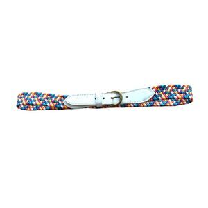 Vintage Genuine Leather Colorful Braided Belt